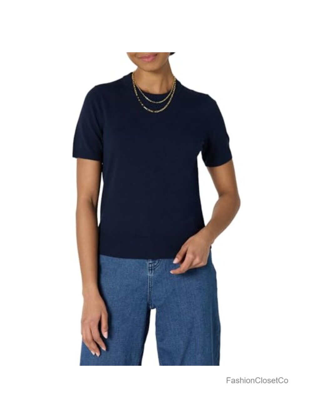 Women's Regular-Fit Cap Sleeve Mock Neck Viscose Blend Sweater Top